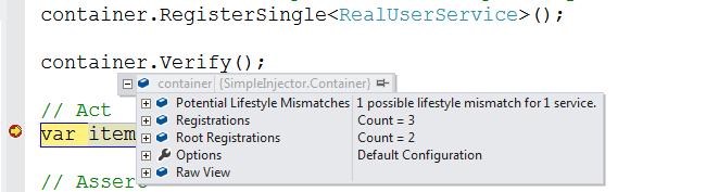 Diagnostics debugger view context menu